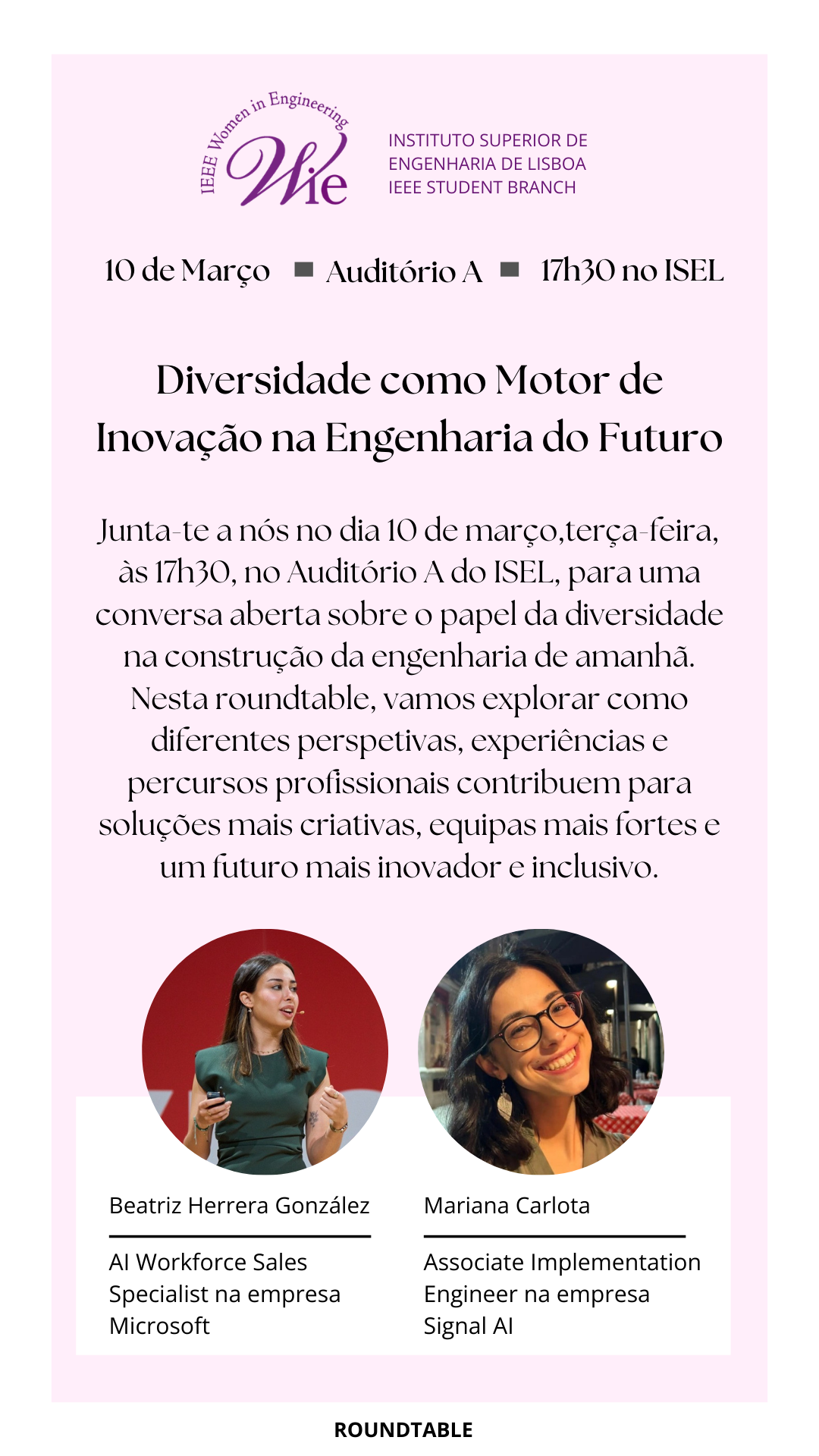 Roundtable WiE - Diversidade como motor de inovação na engenharia do futuro